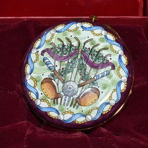 Staffordshire Enamels Par For The Course Travel Alarm Handpainted